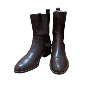 Lauren Ralph Lauren Brown Leather Mona Ankle Boots Women's 7.5